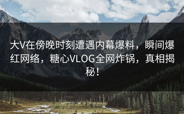 大V在傍晚时刻遭遇内幕爆料，瞬间爆红网络，糖心VLOG全网炸锅，真相揭秘！