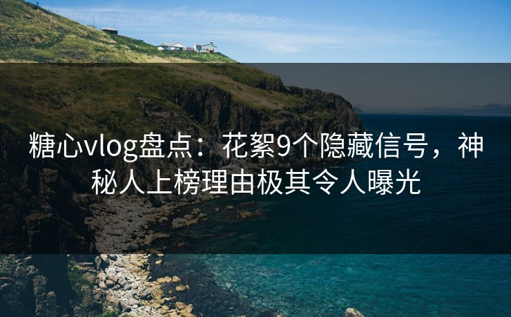 糖心vlog盘点：花絮9个隐藏信号，神秘人上榜理由极其令人曝光